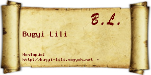 Bugyi Lili névjegykártya