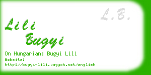 lili bugyi business card